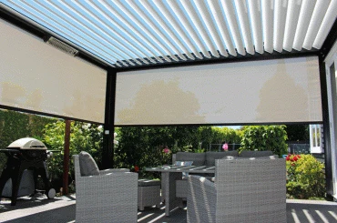 Bask Louvre Roof on Modern Home making the outdoor space usable all year round 11